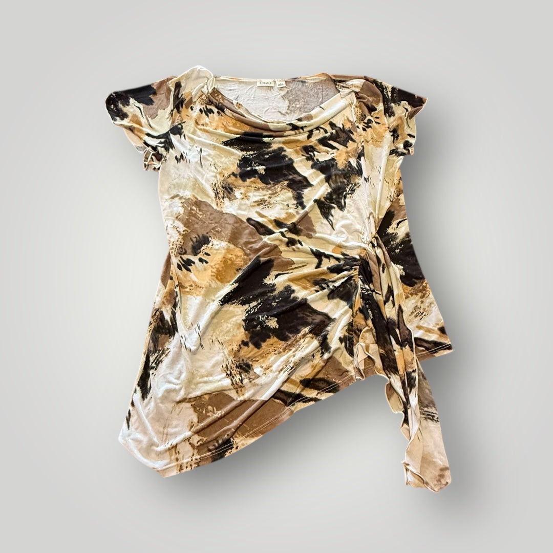 Cato Tie Waist Asymmetrical Blouse – L